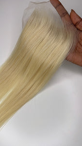 BLONDE RAW HAIR CLOSURE #60C